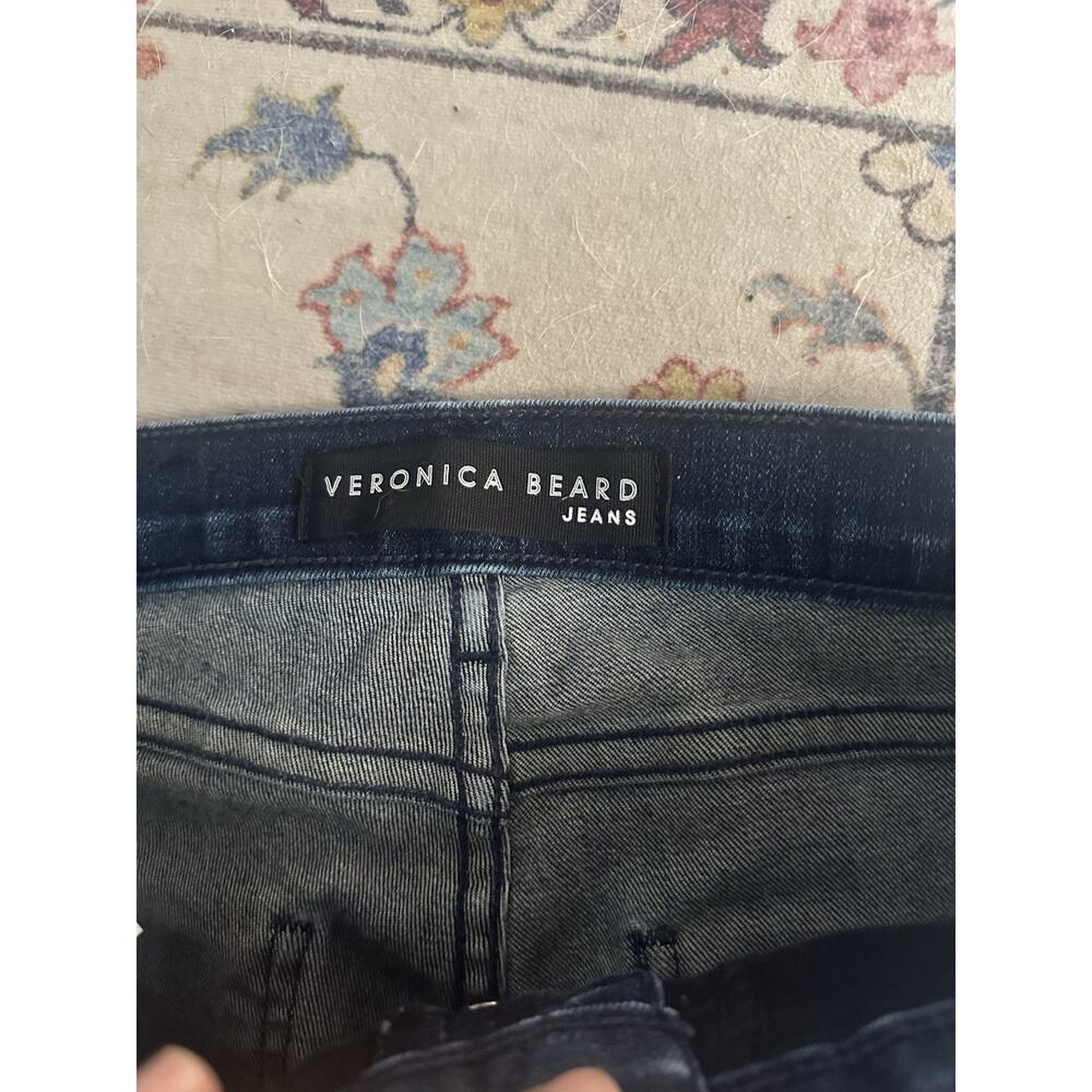 VERONICA BEARD Carolyn 10” Baby Boot Button Fly Jeans Indigo Red Stripe Size 25 - Picture 8 of 9